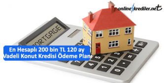 en hesapli 200 bin tl 120 ay vadeli konut kredisi hangi bankada