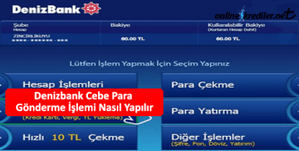 denizbank cep havale para gönderme