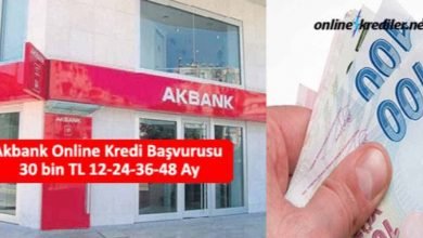 Photo of Akbank Online Kredi Başvurusu 30 bin TL 12-24-36 Ay