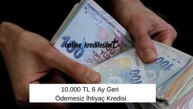 Photo of 10.000 TL 6 Ay Geri Ödemesiz İhtiyaç Kredisi